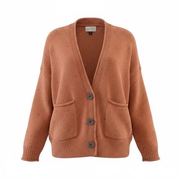 Universal Thread Sweaters - Universal Thread Orange Cozy Knit Donegal Boxy Grandpa Cardigan,‎ XS